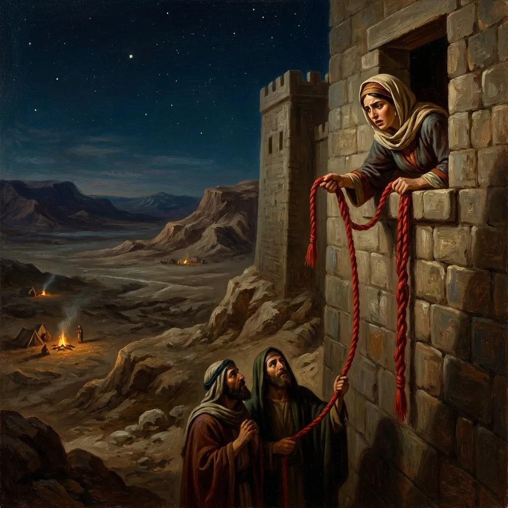 Rahab hiding the spies