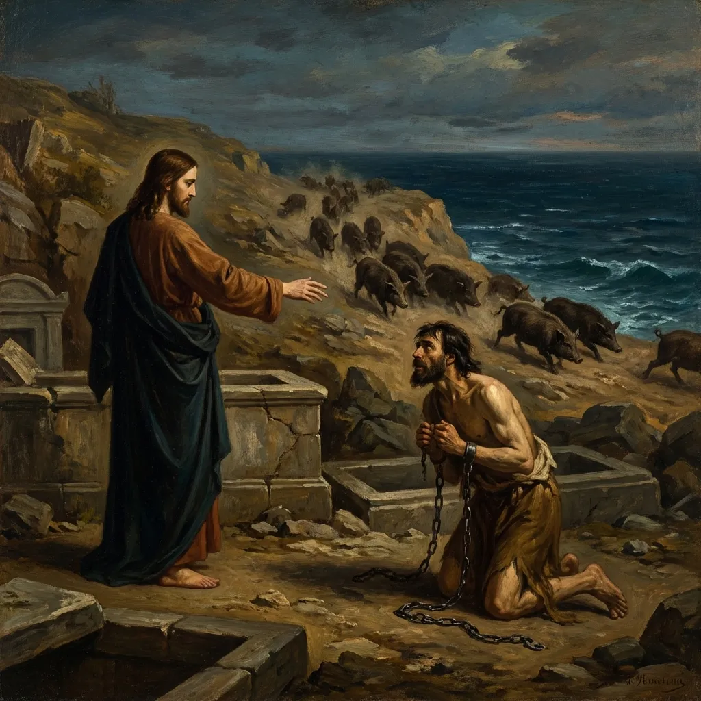 The Gadarene Demoniac (Legion) - Mark 5:1-20 | Bible Hunger