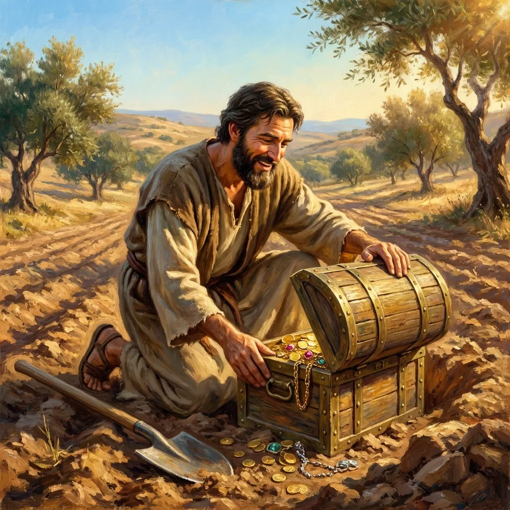 The Hidden Treasure - Matthew 13:44 | Bible Hunger