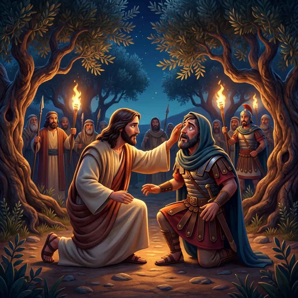 Healing Malchus' Ear - Luke 22:50-51 | Bible Hunger