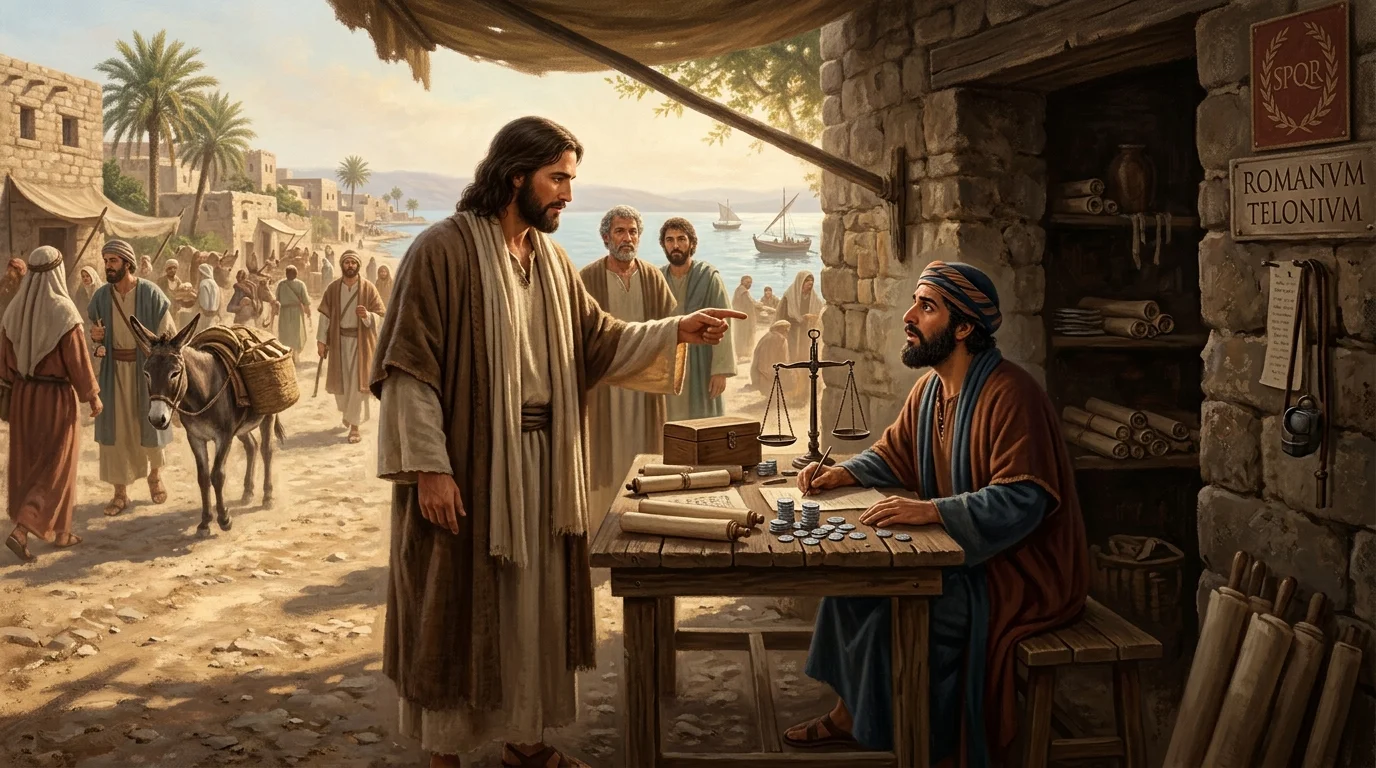 The Calling of Matthew & The Feast with Sinners: The Great Physician and New Wineskins - Matthew 9:9–17; Mark 2:13–22; Luke 5:27–39 | Bible Hunger