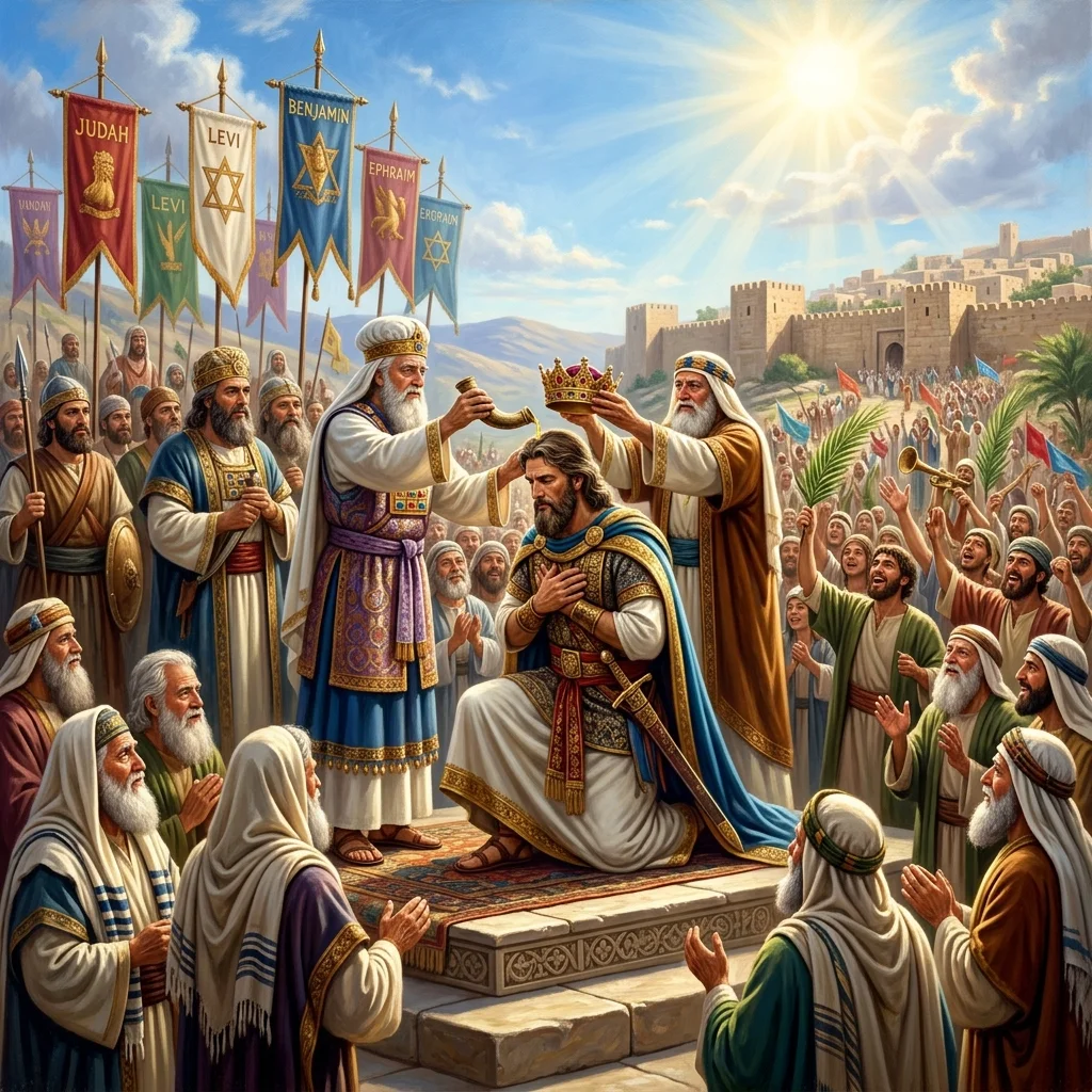 David being crowned king over all Israel at Hebron