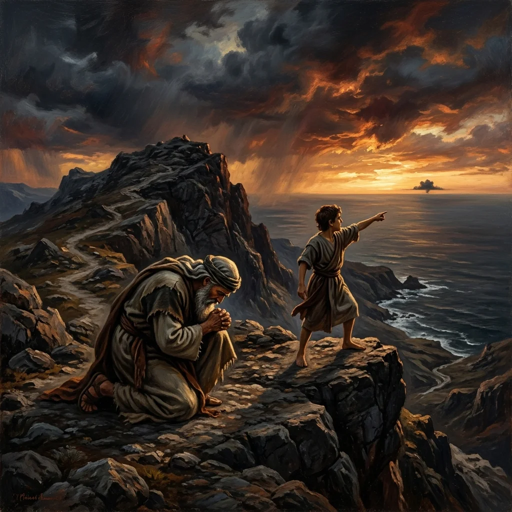 Elijah confronting King Ahab
