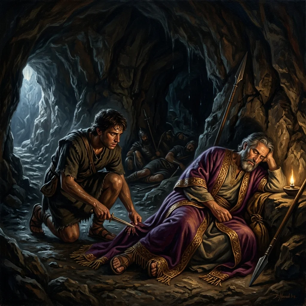 David Spares Saul: The Cave at En-gedi - 1 Samuel 24 & 26 | Bible Hunger