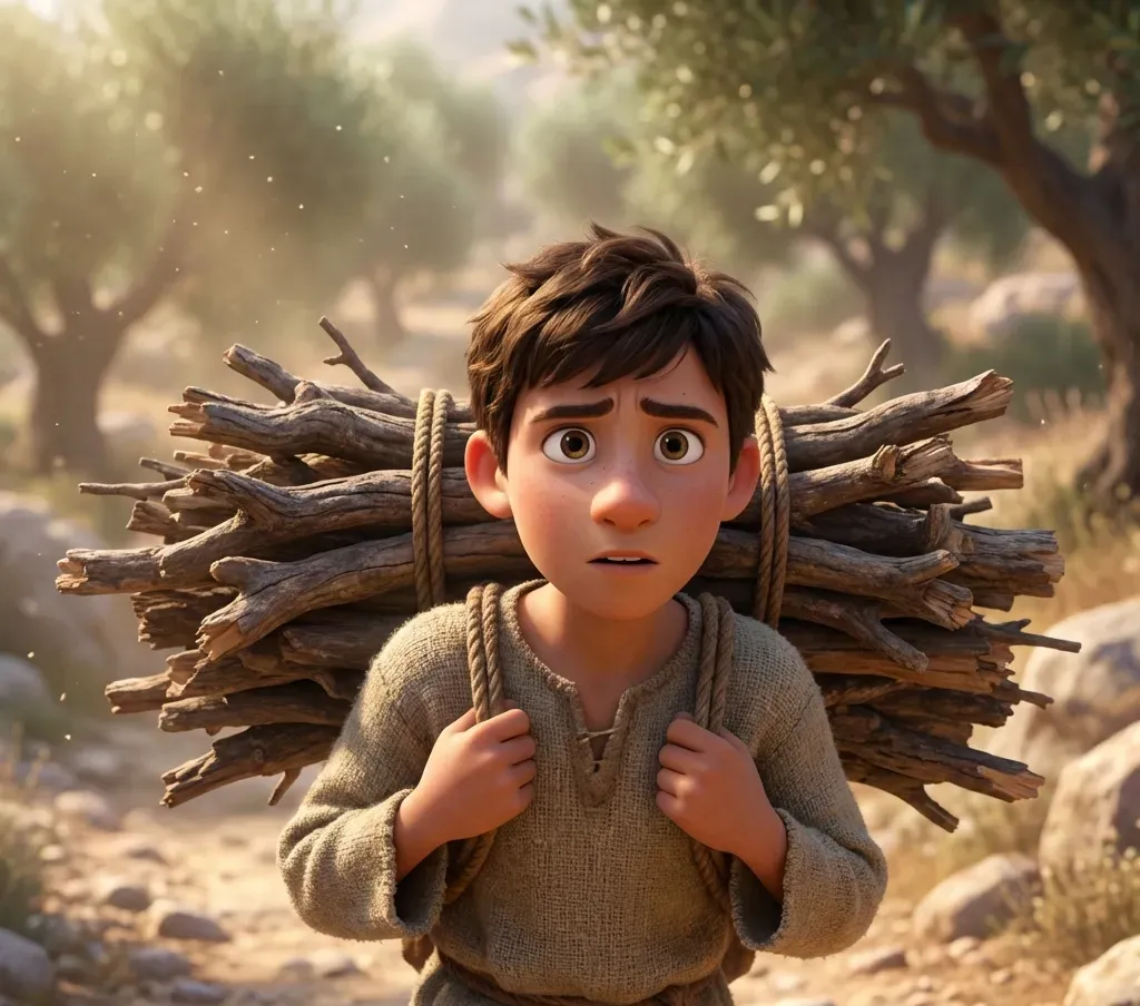 Isaac Carrying the Wood up Mount Moriah