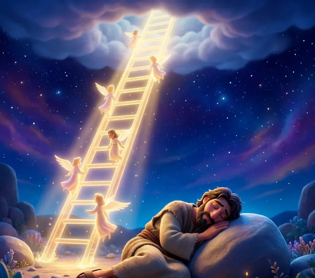 Jacob's Ladder at Bethel: The Gate of Heaven, The Stone of Witness, and Divine Encounter - Genesis 28:10 - 28:22 | Bible Hunger