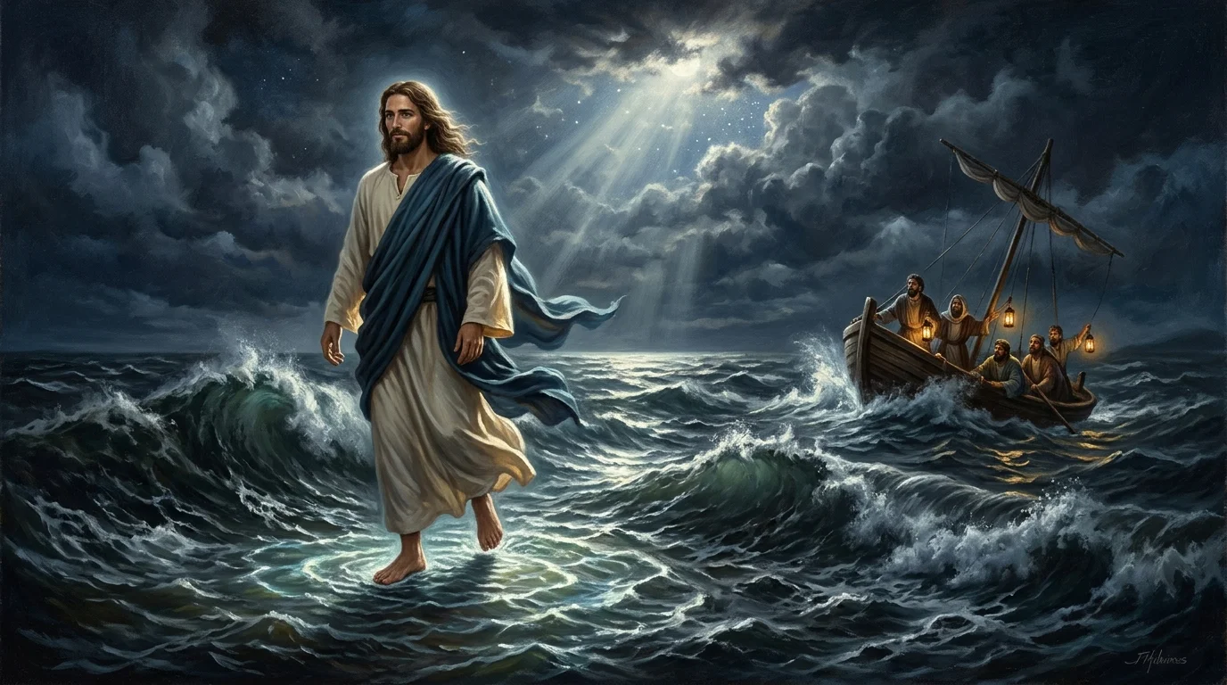 Jesus Walks on the Water & Peter's Step of Faith: 'Lord, Save Me!' and Sovereign Dominion over the Deep - Matthew 14:22–33; Mark 6:45–52; John 6:16–21 | Bible Hunger