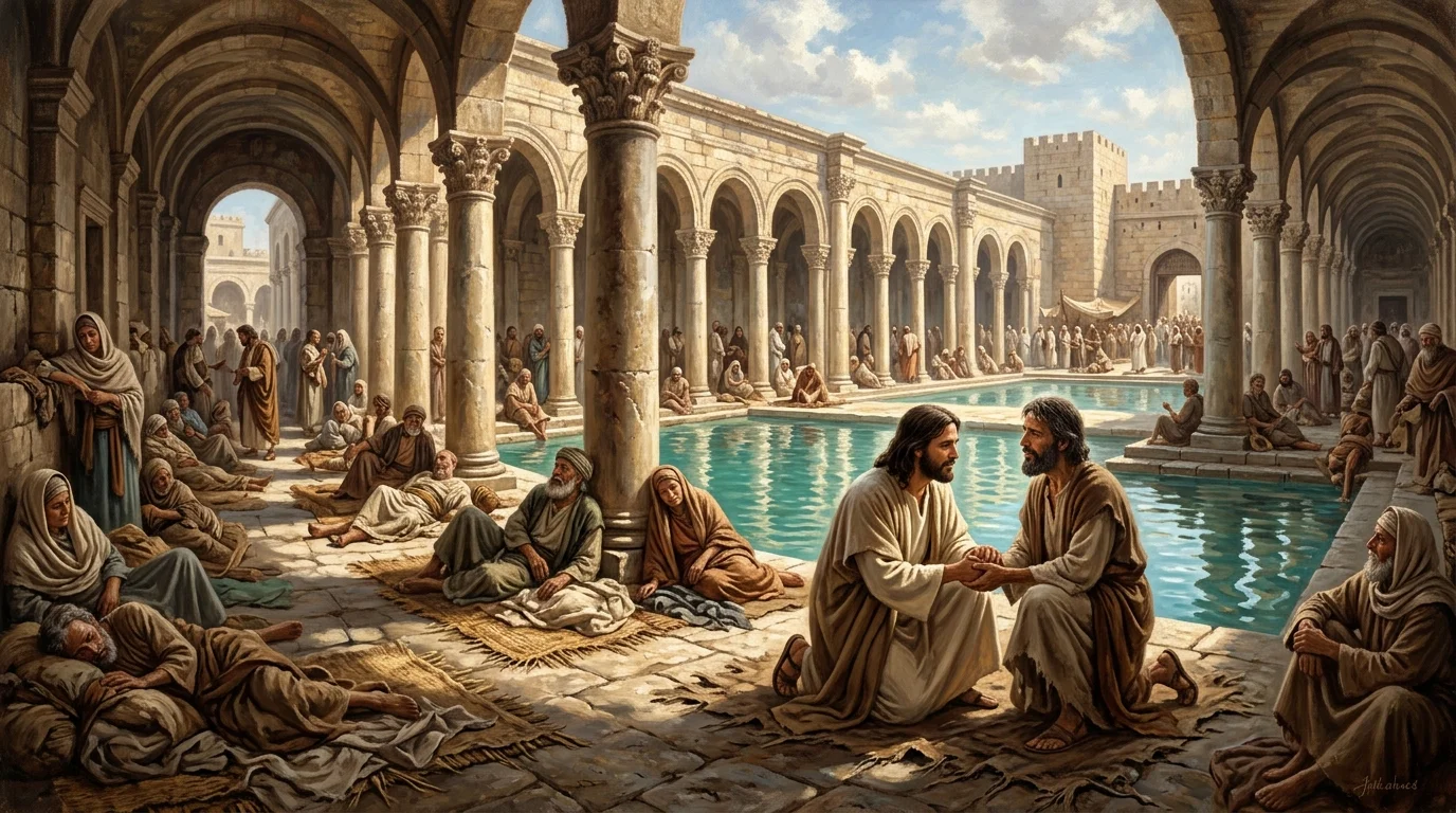 The Healing at the Pool of Bethesda: Thirty-Eight Years of Infirmity and the Lord of Life - John 5:1–47 | Bible Hunger