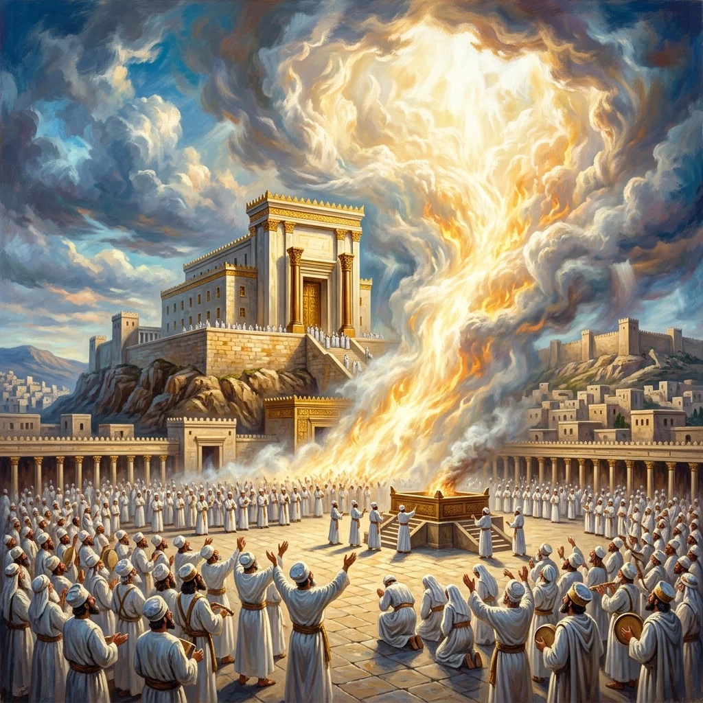 King Solomon praying for wisdom before God