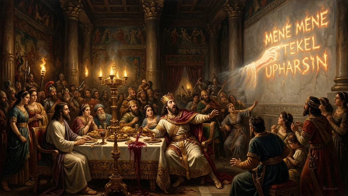 The Writing on the Wall at Belshazzar’s Feast: Mene, Mene, Tekel, Upharsin - Daniel 5 | Bible Hunger
