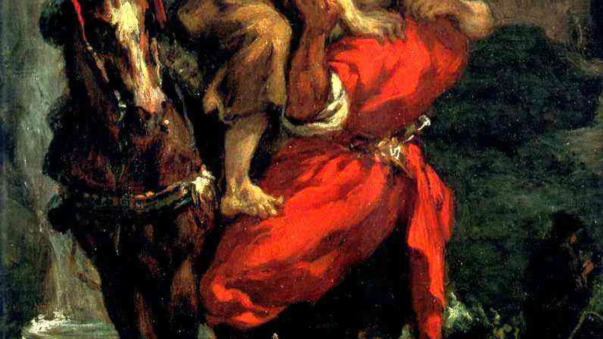 Christ the Good Shepherd Tenderly Carrying the Wounded Lamb